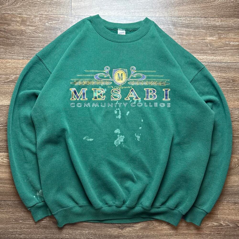 Vintage Green Mesabi Community College Crewneck Sweatshirt